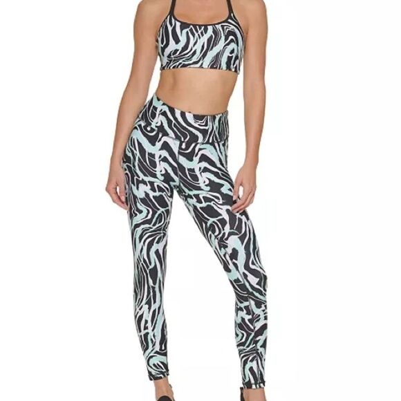 DKNY Women Marble Swirl Print High Waist Legging - Picture 1 of 12